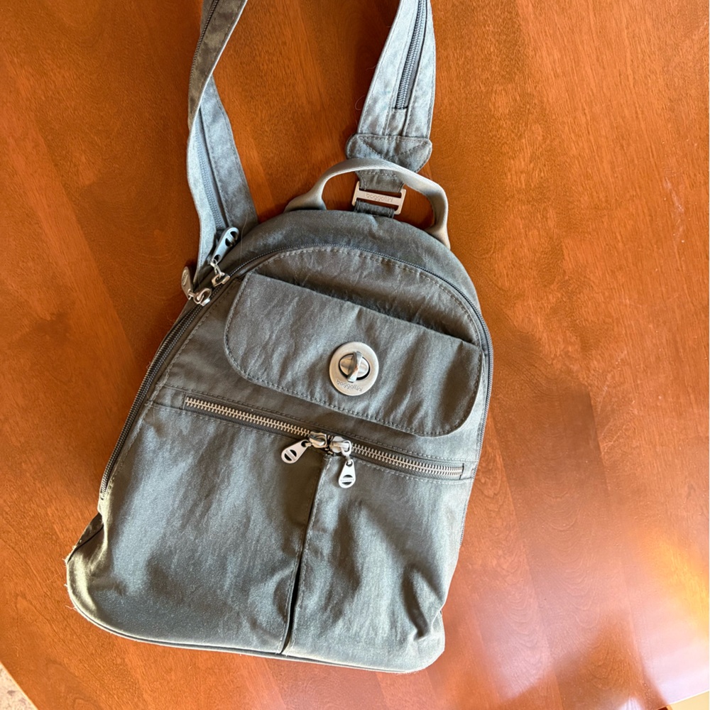 Baggallini Women's Grey Convertible Backpack Sling Bag